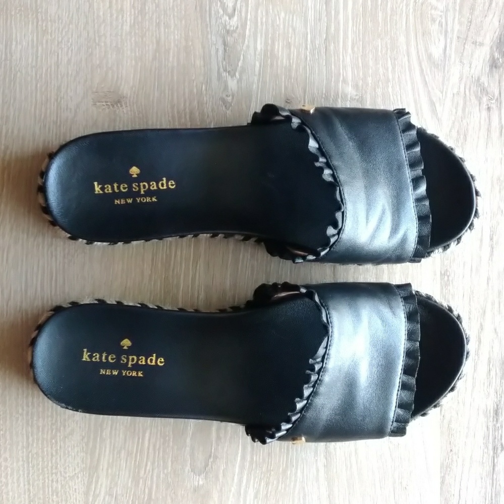 Kate Spade Zahara Black leather sandals